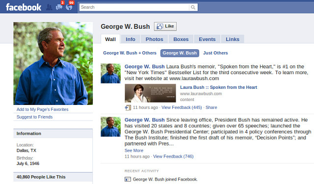 George Bush Facebook