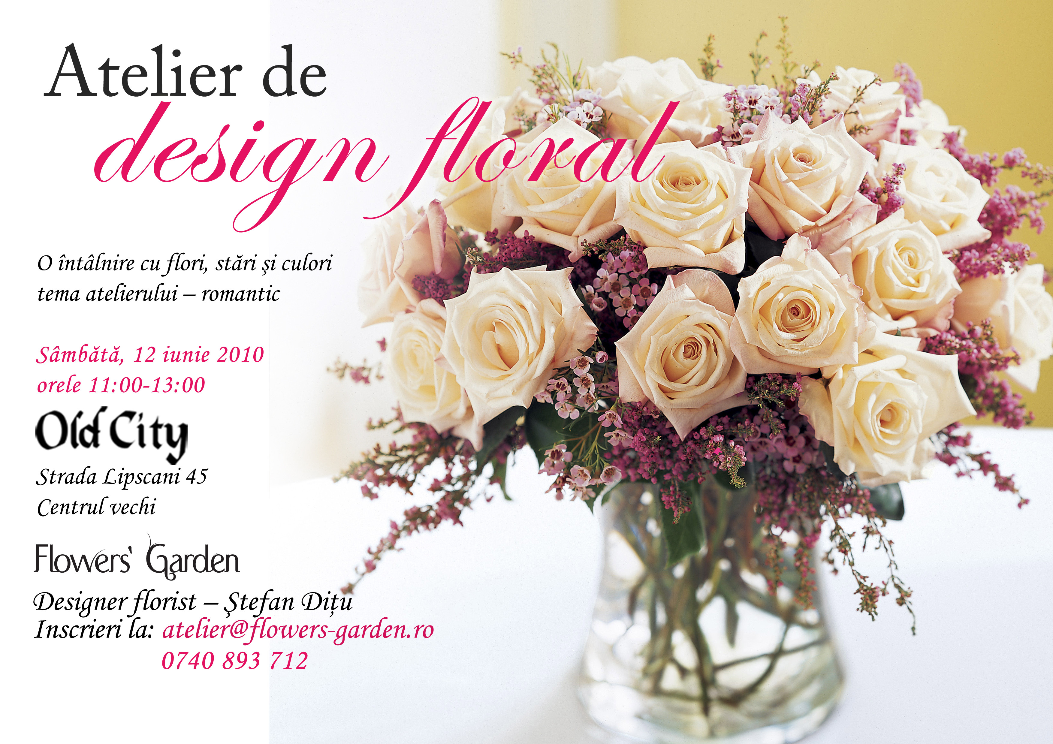 Intra in lumea florilor! Ateliere dedicate designului floral