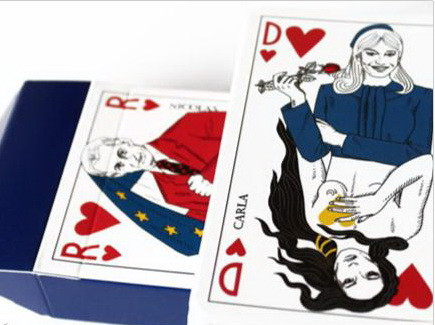 Nicolas Sarkozy, satirizat intr-un joc de carti creat de o romanca