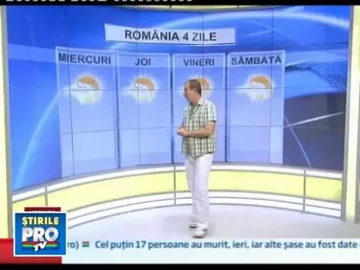 Prognoza meteo pentru urmatoarele trei zile