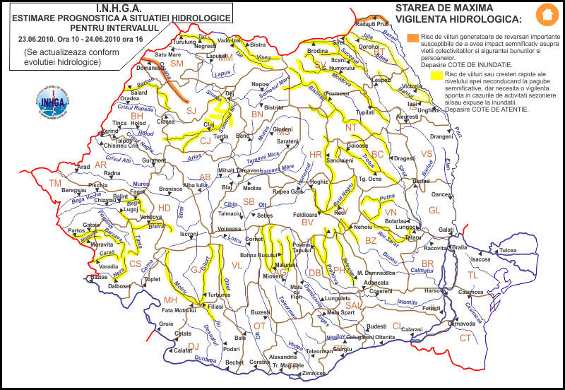 Cosmarul se prelungeste. O noua avertizare cod portocaliu de inundatii