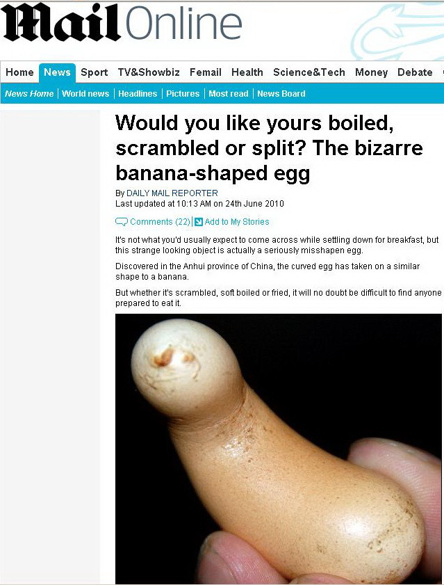 De-ale galinaceelor: oul-banana si 14 oua depuse in doua ore