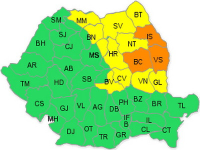 Potop! Cod portocaliu in Moldova. Cod galben in Transilvania si Maramures