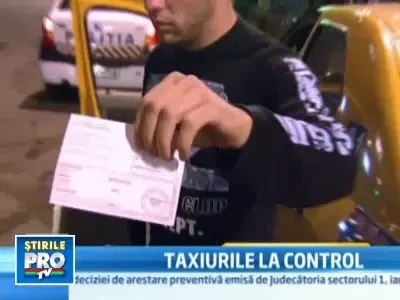 Razie prin taxiurile din Bucuresti. Soferi fara permis, arme albe, amenzi