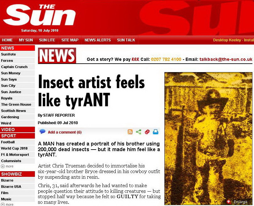 Portretul-insectar. In numele artei, a otravit 200.000 de furnici