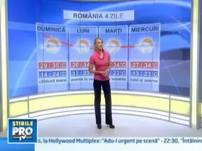 Prognoza meteo pentru urmatoarele trei zile