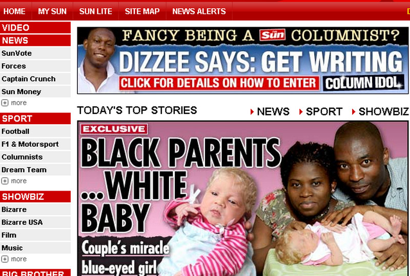 Caz uimitor! Parintii sunt negri, copilul e alb, blond si cu ochi albastri!