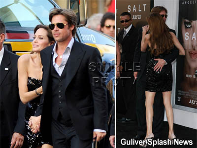 Angelina Jolie, mana in mana cu Brad Pitt! Bine, a lui a mai alunecat...
