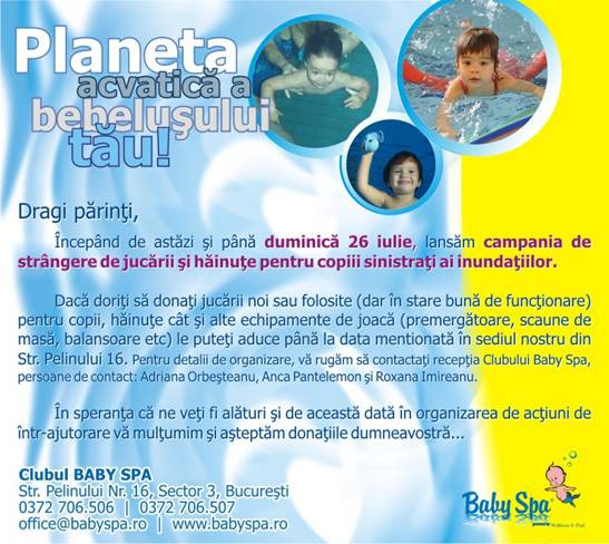 Ajuta copiii sinistrati din cauza inundatiilor! Doneaza haine si jucarii