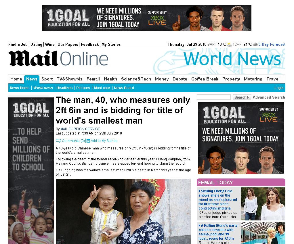 Are 76 cm si 12 kg! Nu e un copil de trei ani, ci un barbat de 40