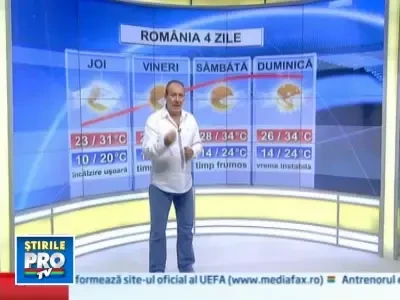 Prognoza meteo pentru urmatoarele trei zile