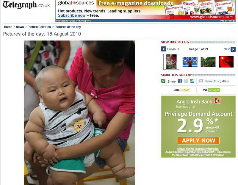 Bebelus cu greutate. La 10 luni cantareste cat un copil de sase ani!