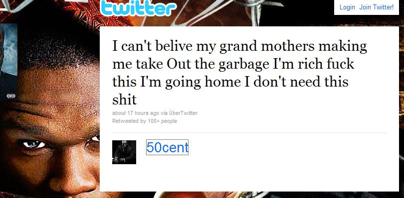 50 Cent: Sunt putred de bogat si bunica mea ma pune sa duc gunoiul