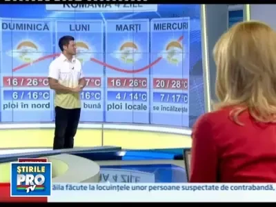 Prognoza meteo pentru urmatoarele trei zile