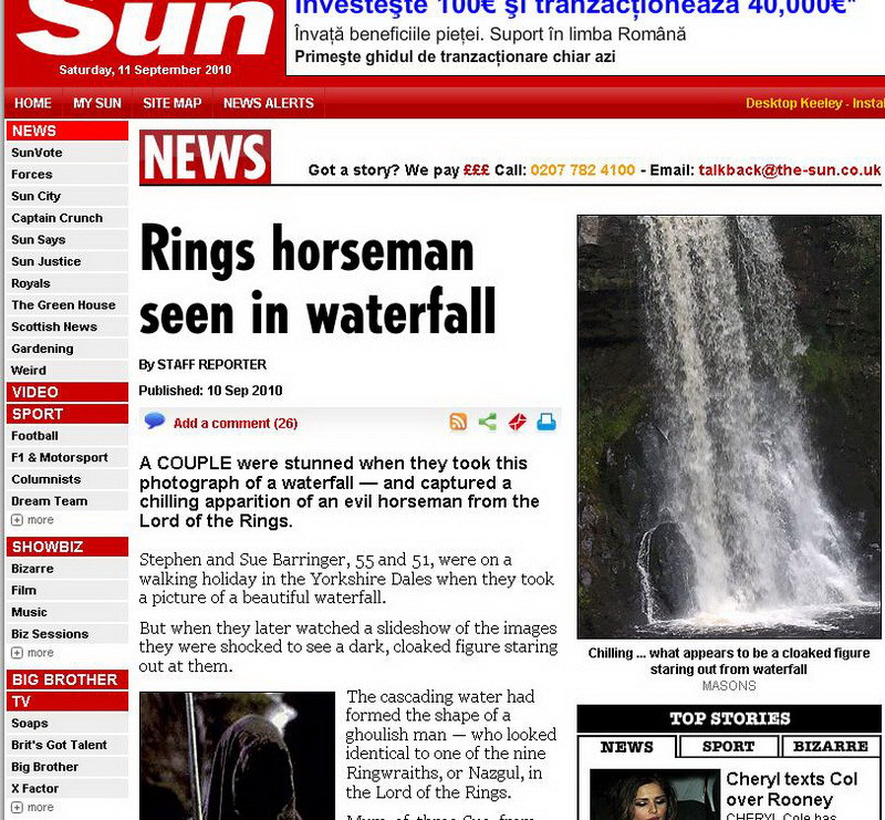 Aparitie socanta! Au surprins Calaretul Negru intr-o cascada