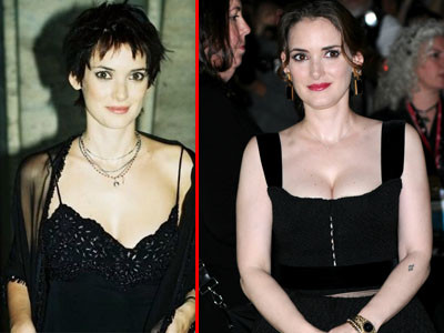 Winona Ryder, cu ceva kilograme in plus fix unde avea nevoie. La bust!