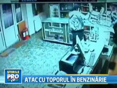 Mures: Atac violent la benzinarie! L-a lovit cu toporul in cap pe vanzator