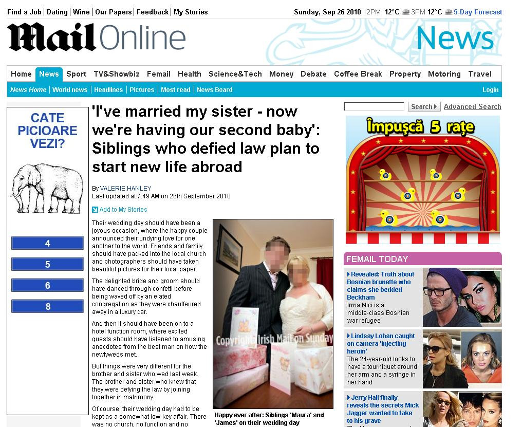 „M-am casatorit cu sora mea. Asteptam al doilea copil!”