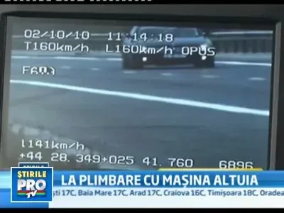 Rula cu 160 km/h pe autostrada intr-o masina furata din Italia!