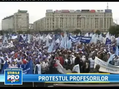 10.000 de sindicalisti au protestat in fata Guvernului