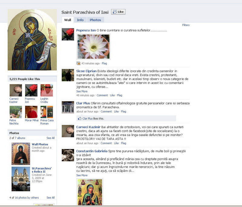 Sfanta Parascheva de la Iasi are pagina pe Facebook!