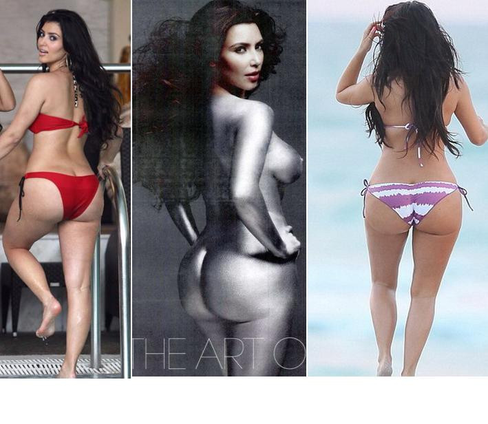 Este marit in Photoshop fundul lui Kim in revista W? FOTO