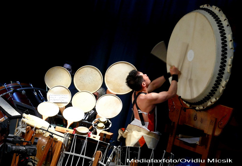 Concert de exceptie la Sibiu: tobele japoneze Taiko in duet cu o vioara