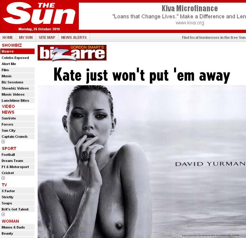 Kate Moss se incapataneaza sa ne arate sanii. Pentru a mia oara