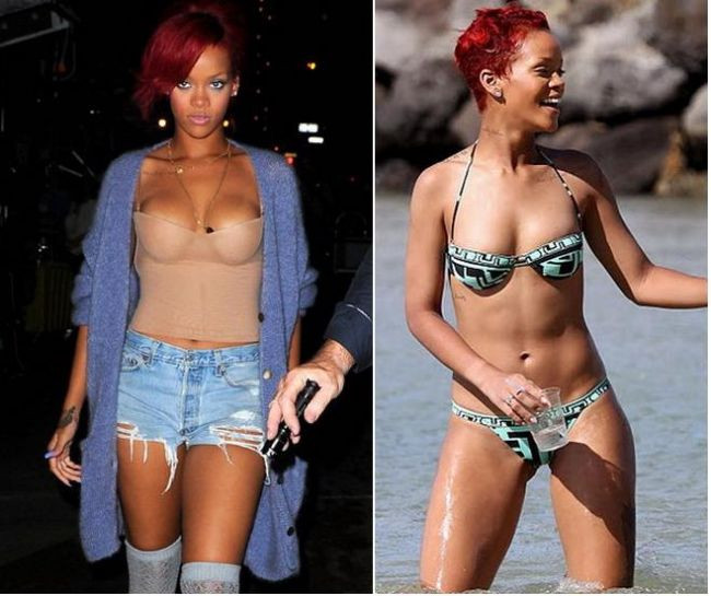 Si-a pus Rihanna silicoane sau a descoperit sutienul minune? FOTO