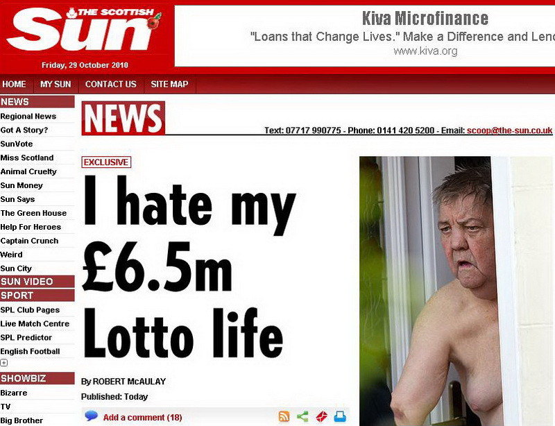 Premiul de 6,5 milioane de lire, castigat la loto, i-a nenorocit viata