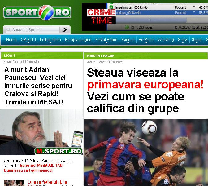 www.sport.ro in topul european al site-urilor de mobile