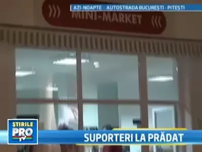 Suporterii Petrolului au pradat o benzinarie de pe Autostrada 1