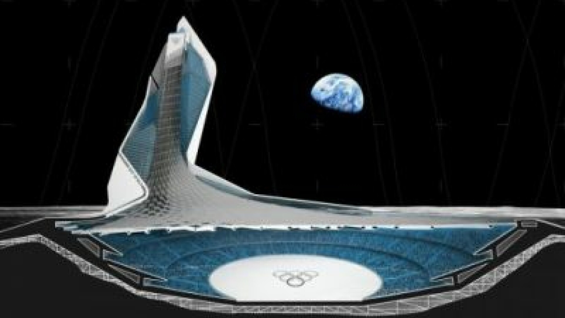 Cel mai tare stadion din istorie a fost proiectat pentru Luna!GALERIE FOTO!