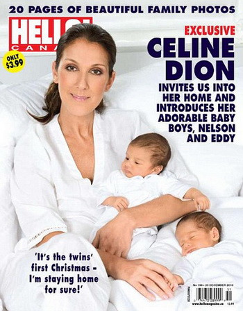 Celine Dion, la primul pictorial cu Nelson si Eddy! E mandra de gemenii ei