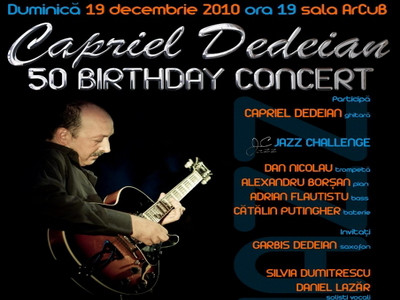 Concert de jazz la ArCuB cu Capriel Dedeian si trupa Jazz Chalenge