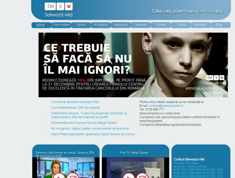 Putem salva copiii bolnavi de cancer donand 20% din impozitul pe profit