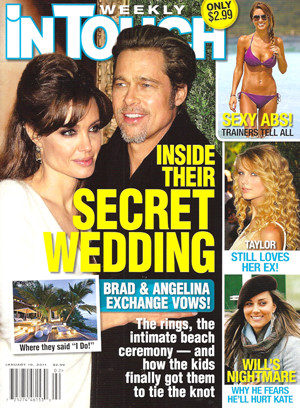 Presa: Angelina Jolie si Brad Pitt s-au casatorit in secret