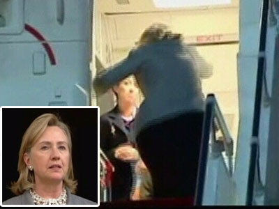 Pravale-baba! Hillary Clinton a picat pe scarile avionului. TOP cazaturi