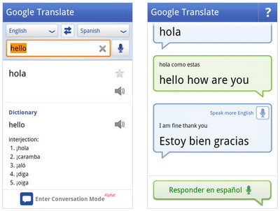 Google translate pe telefon