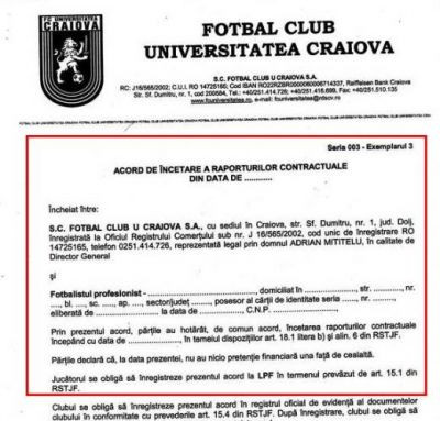 Dovezile lui Mititelu:Piti are dezlegari in alb pentru 3 jucatori craioveni