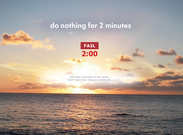 Do nothing for 2 minutes. Creatorul paginii de un milion de dolari revine