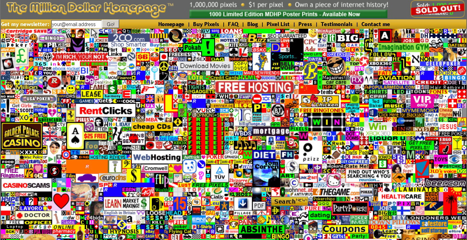 Pagina de un milion de dolari