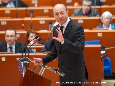 Traian Basescu la Strasbourg