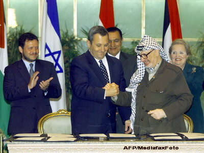 Ehud Barak, Yasser Arafat, Abdullah II, Madeleine Albright si Hosni Mubarak