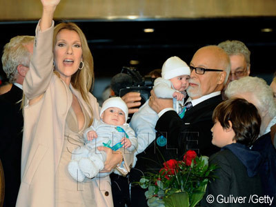 Celine Dion si-a botezat gemenii in rit catolic