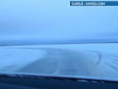 Soseaua de gheata. In Estonia, soferii circula pe Marea Baltica. VIDEO