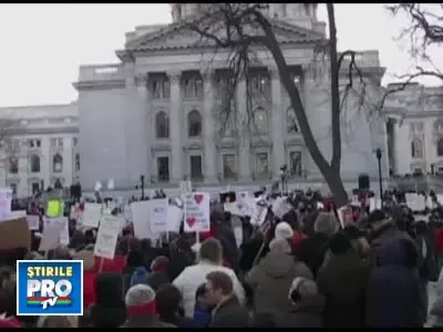 VIDEO. 70.000 de oameni au protestat in Wisconsin.Cauza:reducerile bugetare