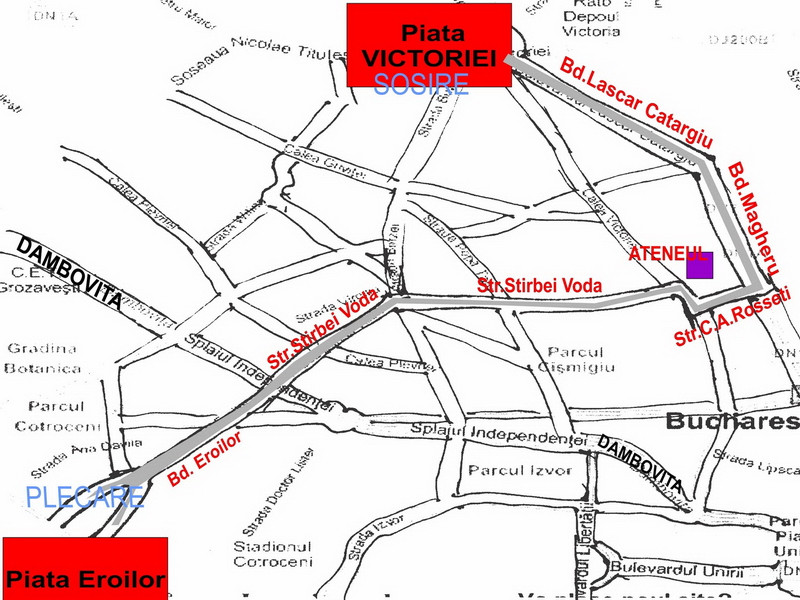 Harta protestelor de 1 martie in Bucuresti