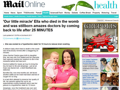 Miracol.O fetita a revenit la viata dupa 25 de minute in care a fost moarta