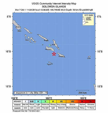 Cutremur puternic, cu magnitudinea 6,6, in largul insulelor Solomon